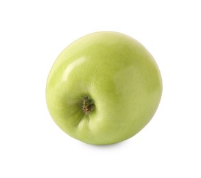 Photo of One ripe green apple isolated on white