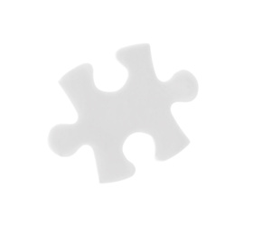 One blank puzzle piece isolated on white