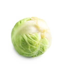 Photo of Fresh tasty Brussels sprout on white background