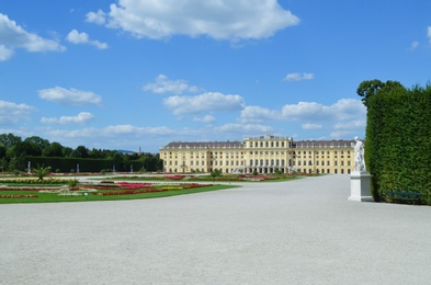 VIENNA, AUSTRIA - JUNE 19, 2018: Picturesque view of Schonbrunn Palace and park