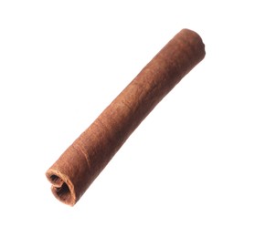 Photo of One aromatic cinnamon stick isolated on white