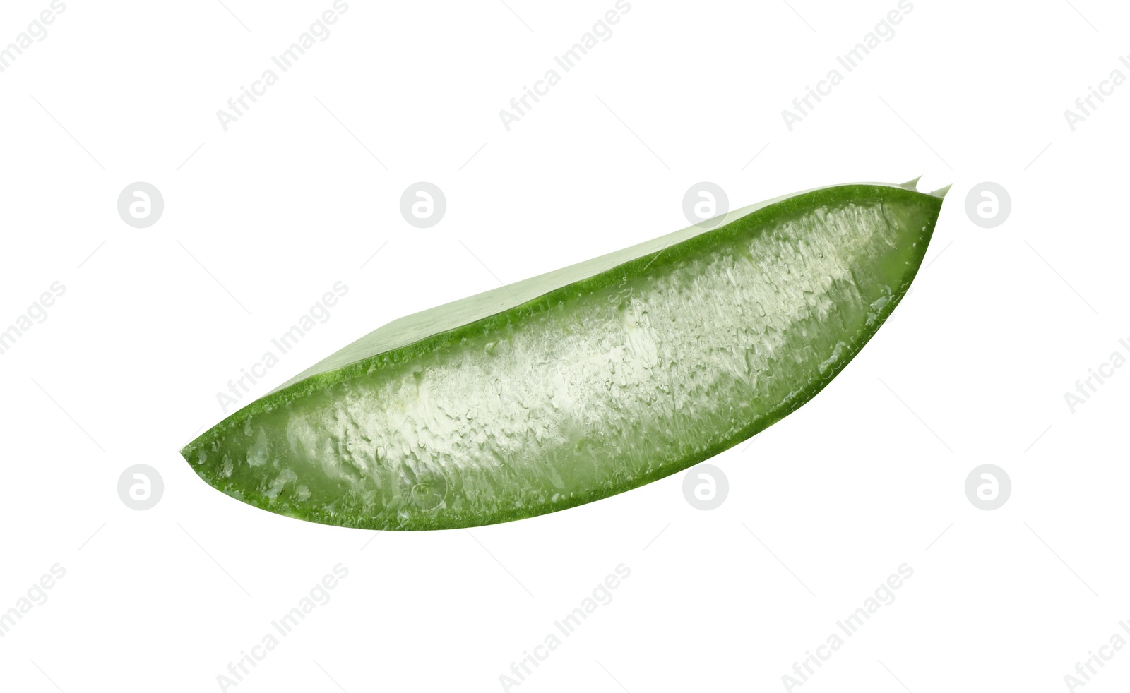 Photo of Green aloe vera slice isolated on white