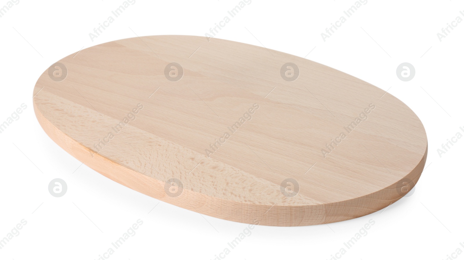 Photo of One wooden cutting board on white background