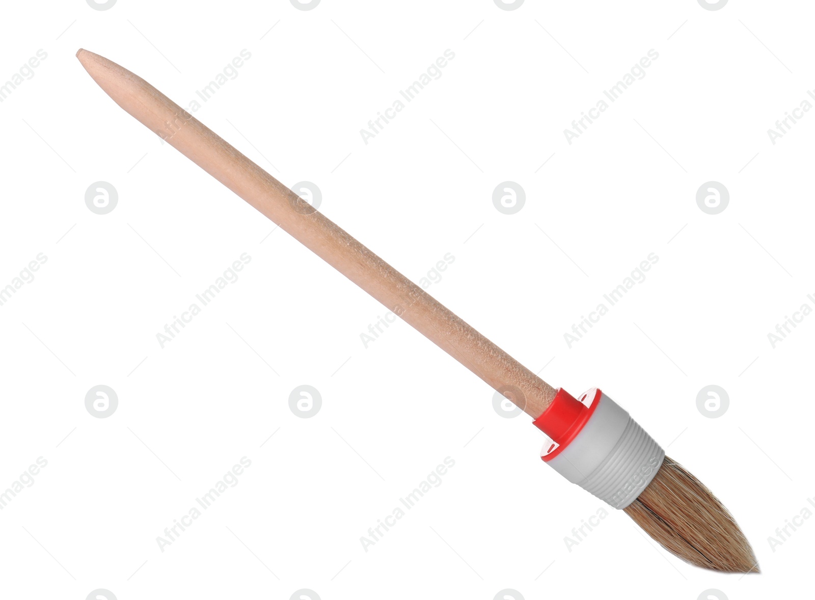 Photo of New paint brush on white background. Decorating tool