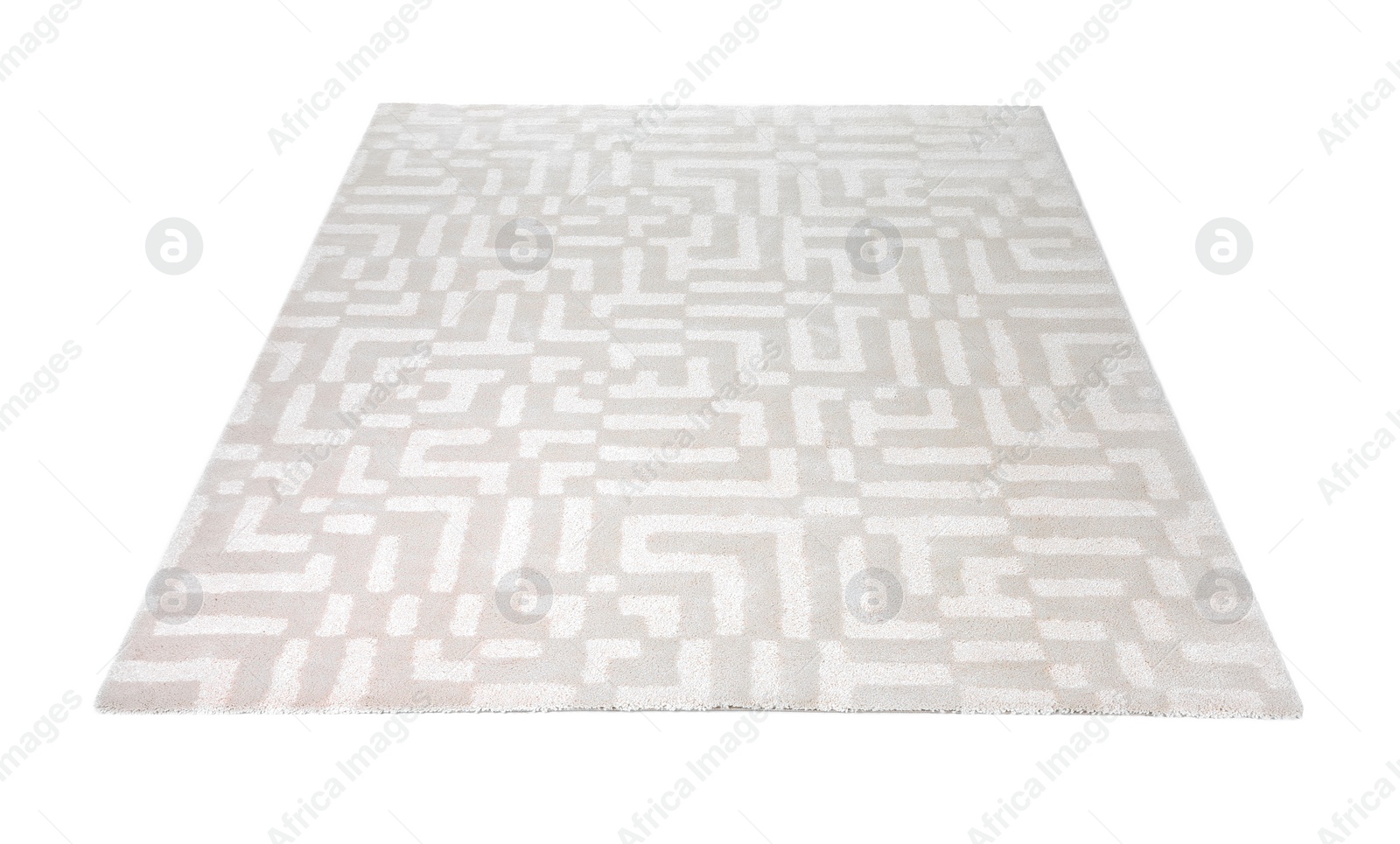 Photo of Light carpet with pattern on white background