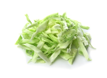 Chopped cabbage on white background. Healthy food