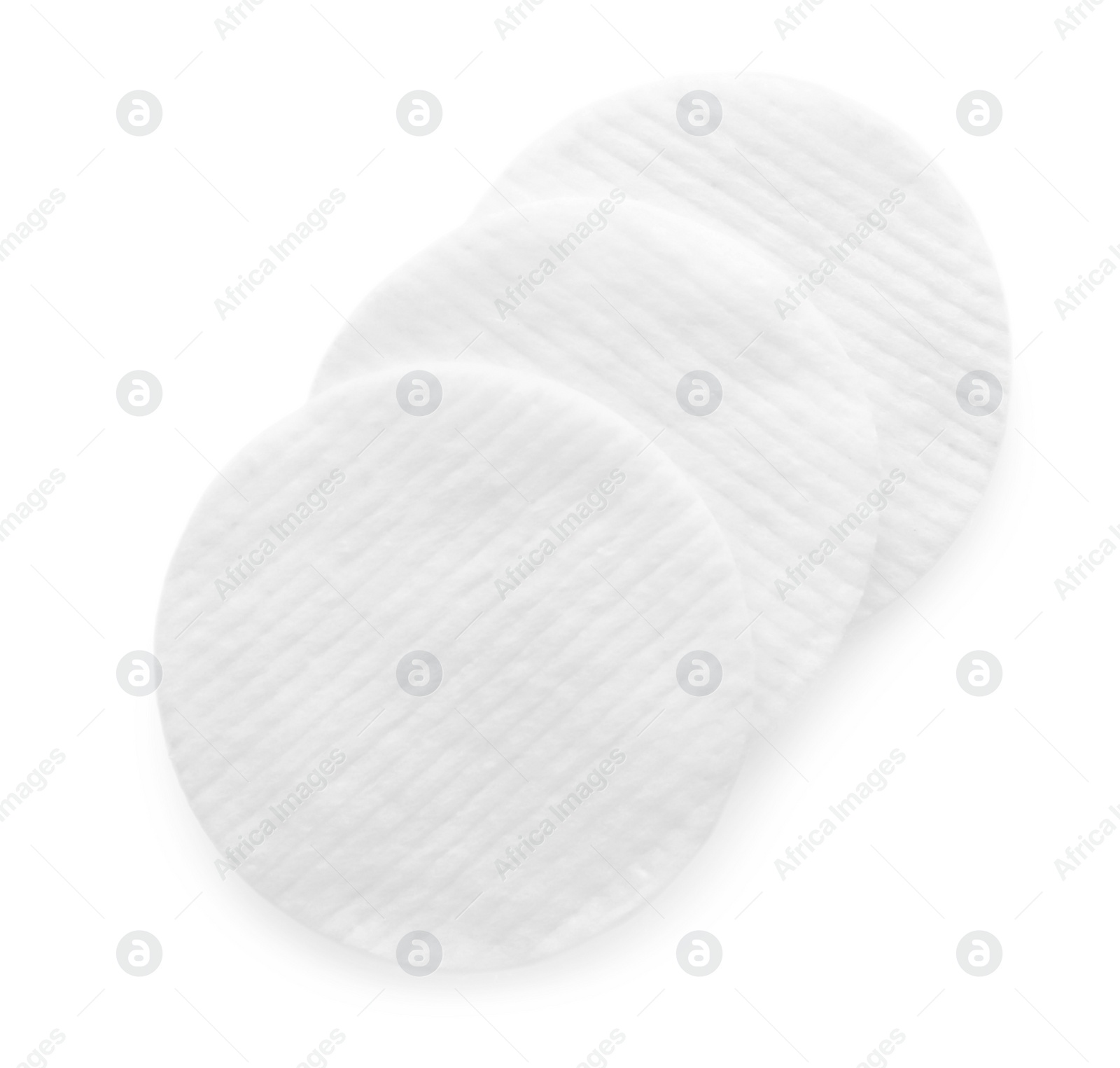 Photo of Soft clean cotton pads on white background, top view