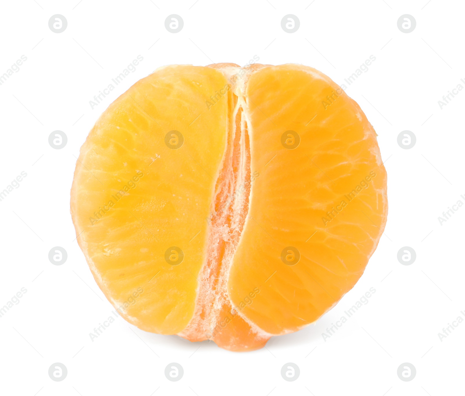 Photo of Pieces of fresh ripe tangerine isolated on white