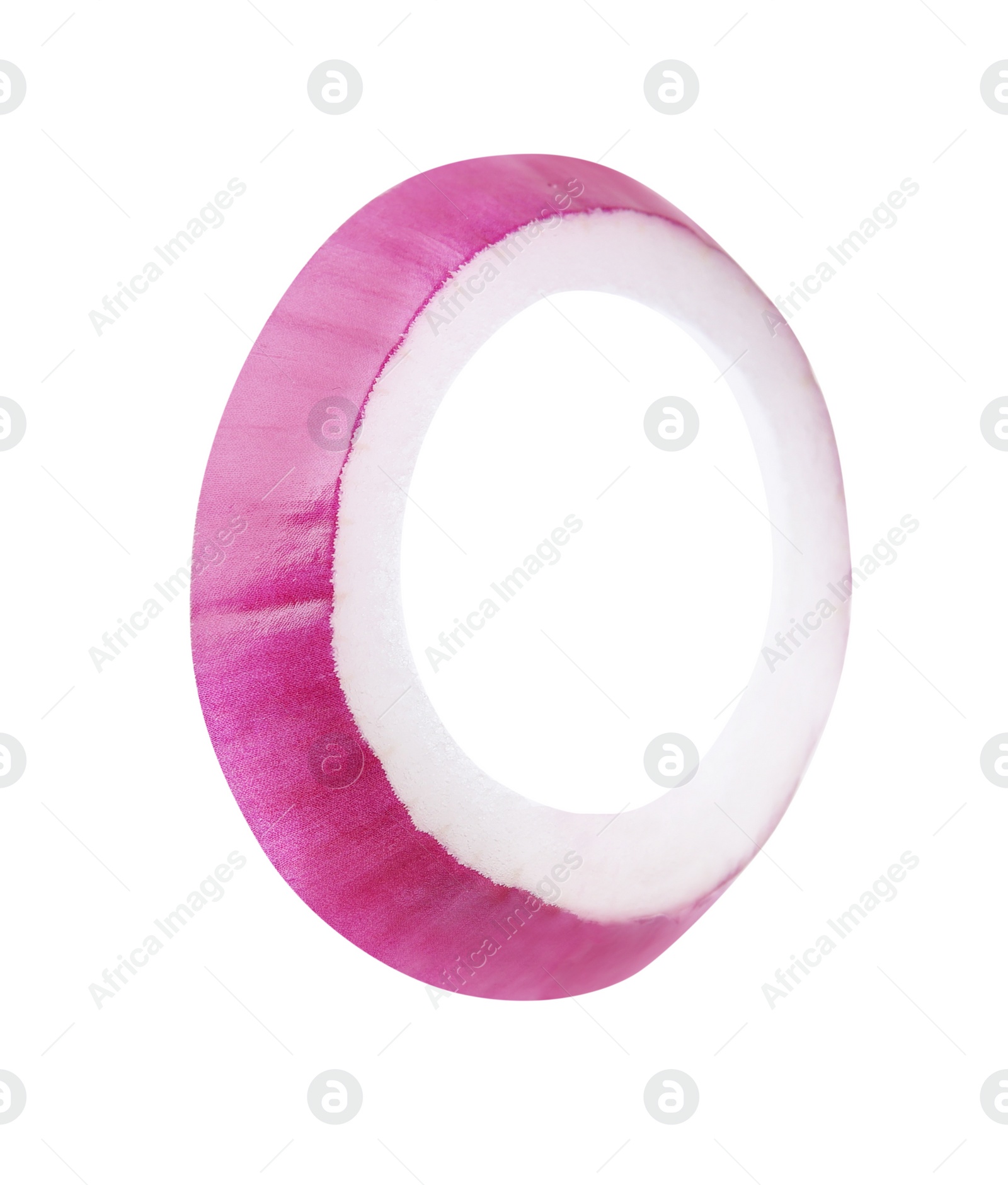 Photo of Ring of fresh red ripe onion isolated on white