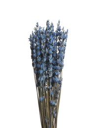 Photo of Bouquet of dried flowers on white background