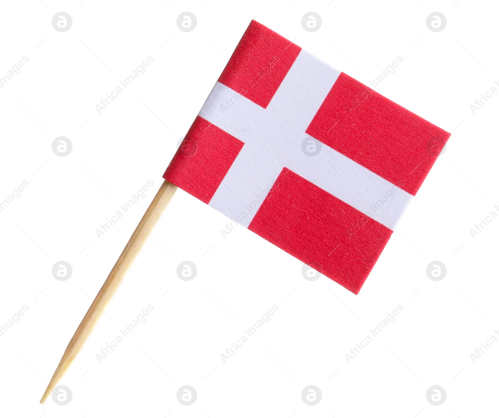 Photo of Small paper flag of Dania isolated on white