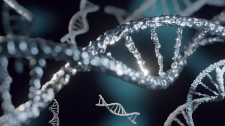 Illustration of Structures of DNA on dark background. Illustration