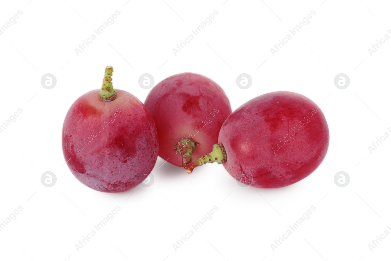 Photo of Tasty ripe red grapes isolated on white