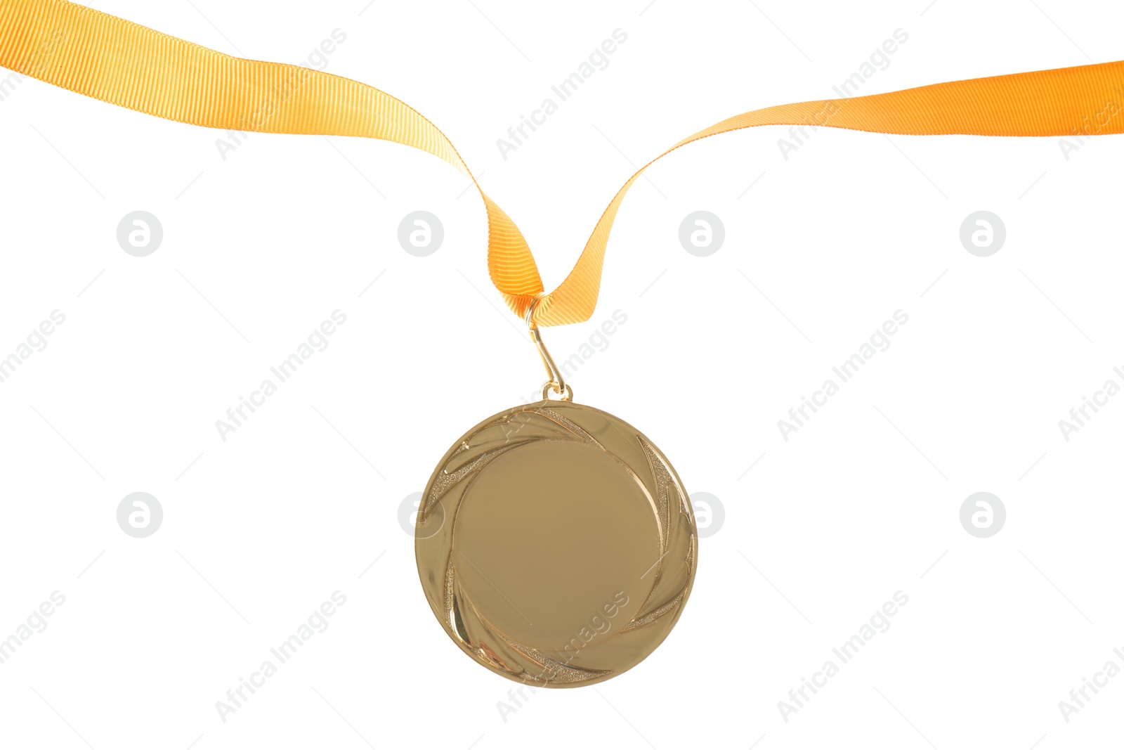 Photo of Gold medal isolated on white. Space for design