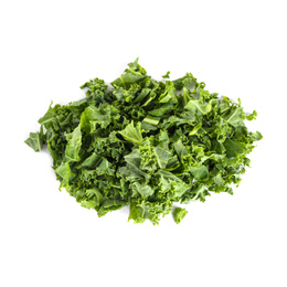 Photo of Fresh green kale leaves isolated on white