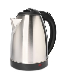 Stylish electrical kettle isolated on white. Household appliance