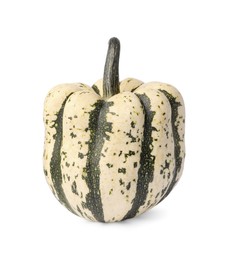 Photo of One whole ripe pumpkin isolated on white