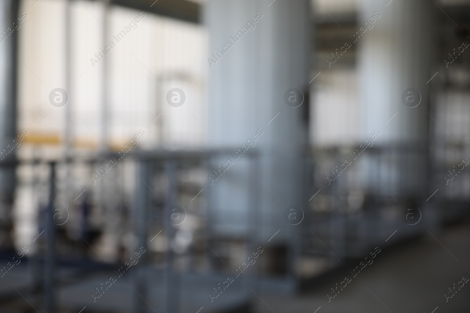 Photo of Blurred view modern granary with different equipment