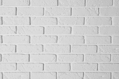 Photo of Texture of white brick wall as background