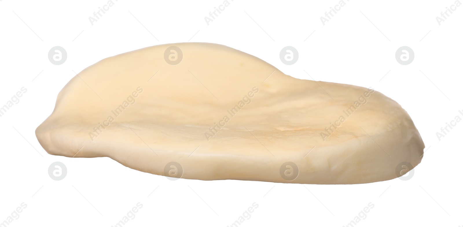 Photo of Slice of mozzarella cheese isolated on white