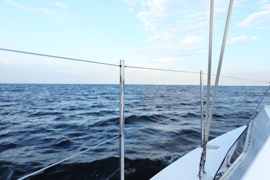 View of beautiful seascape from yacht