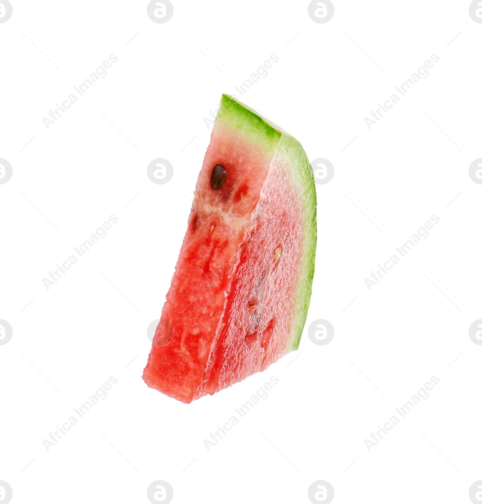 Photo of Slice of delicious ripe watermelon isolated on white