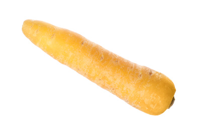 Photo of Fresh raw yellow carrot isolated on white