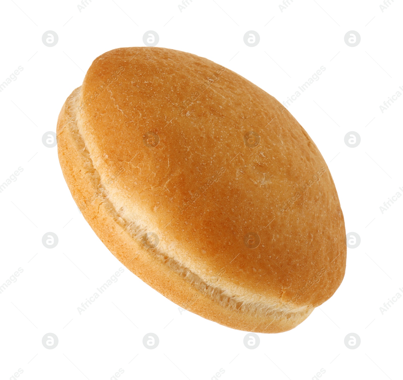 Photo of One fresh burger bun isolated on white