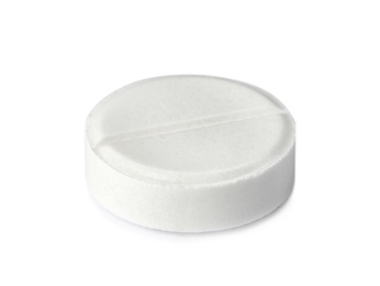 Photo of Pill on white background. Medical care and treatment