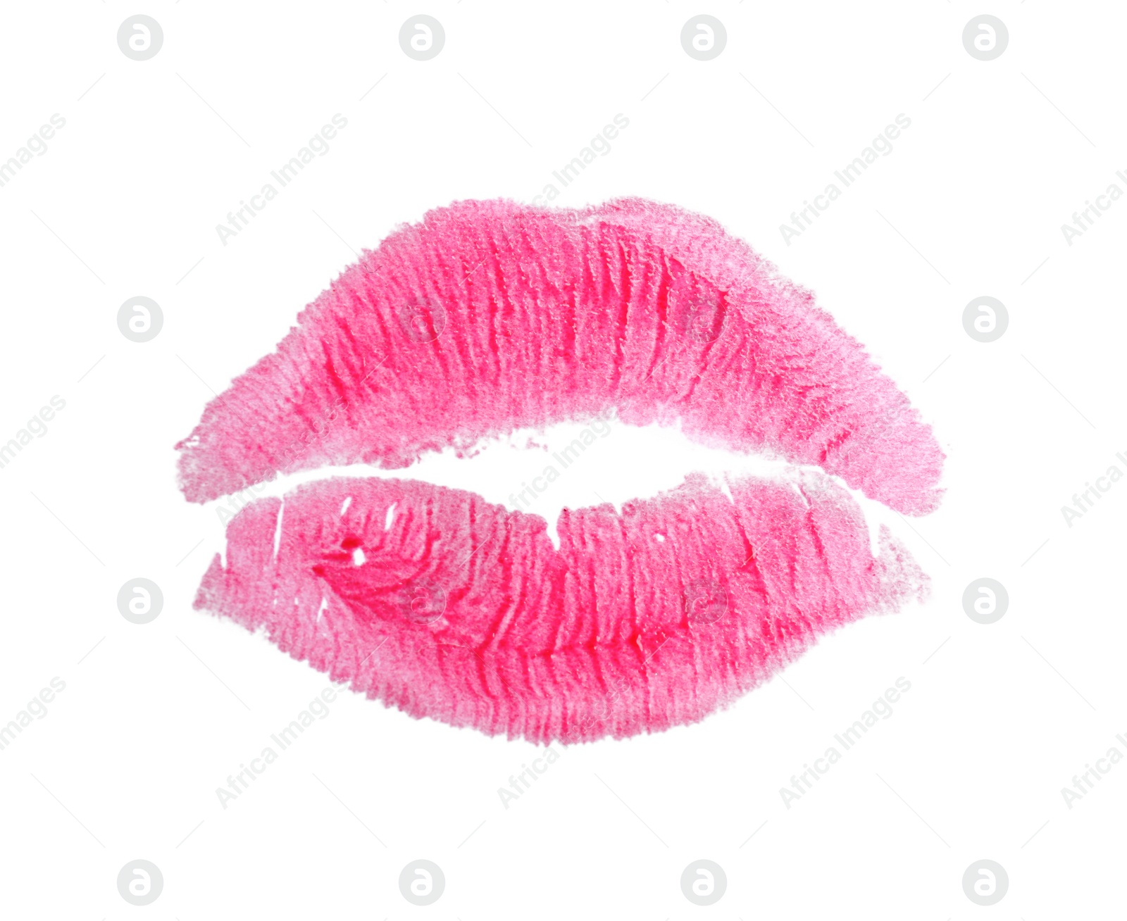 Photo of Lipstick kiss mark, isolated on white