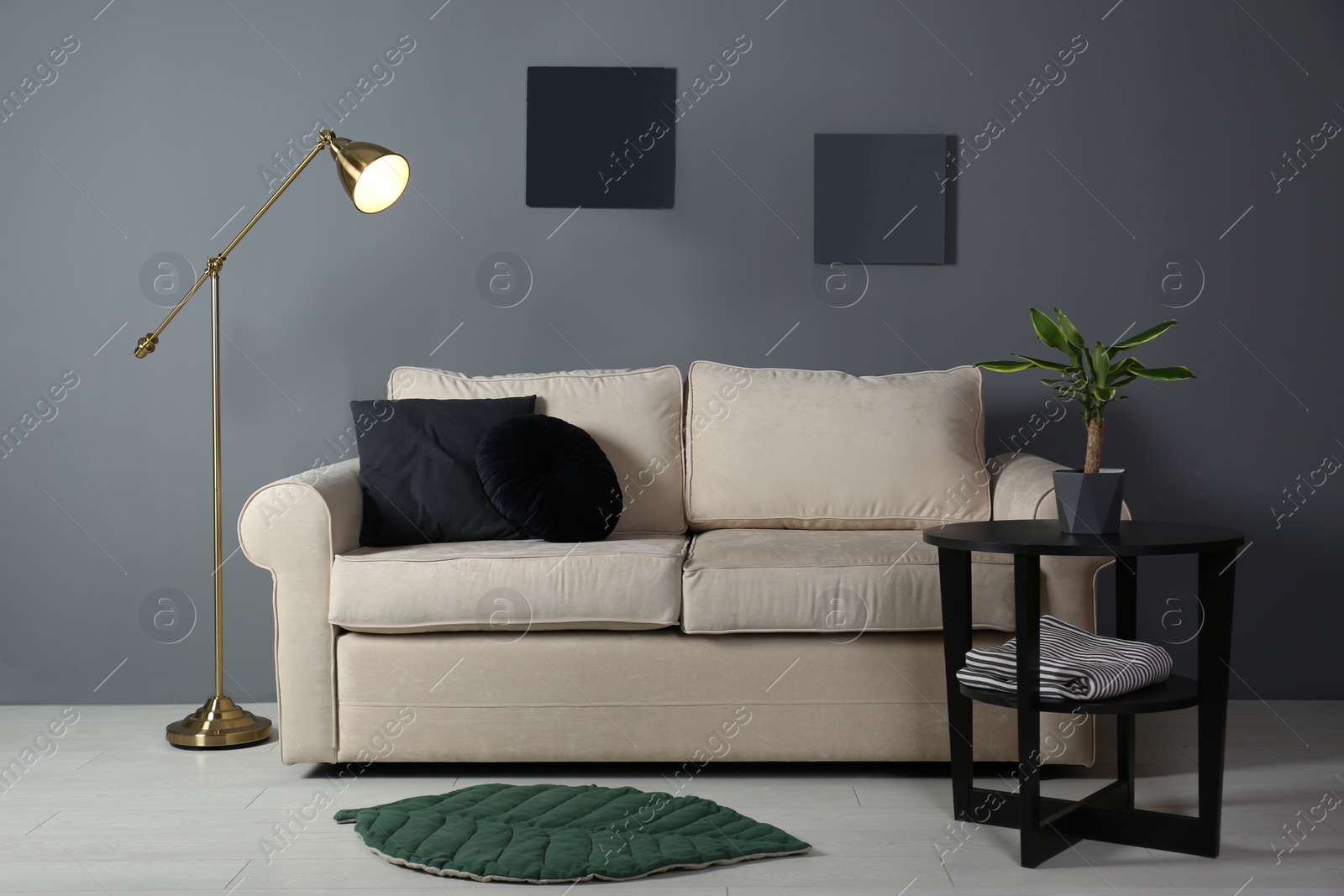 Photo of Modern living room interior with comfortable sofa