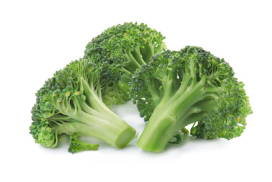 Photo of Fresh broccoli isolated on white. Edible green plant