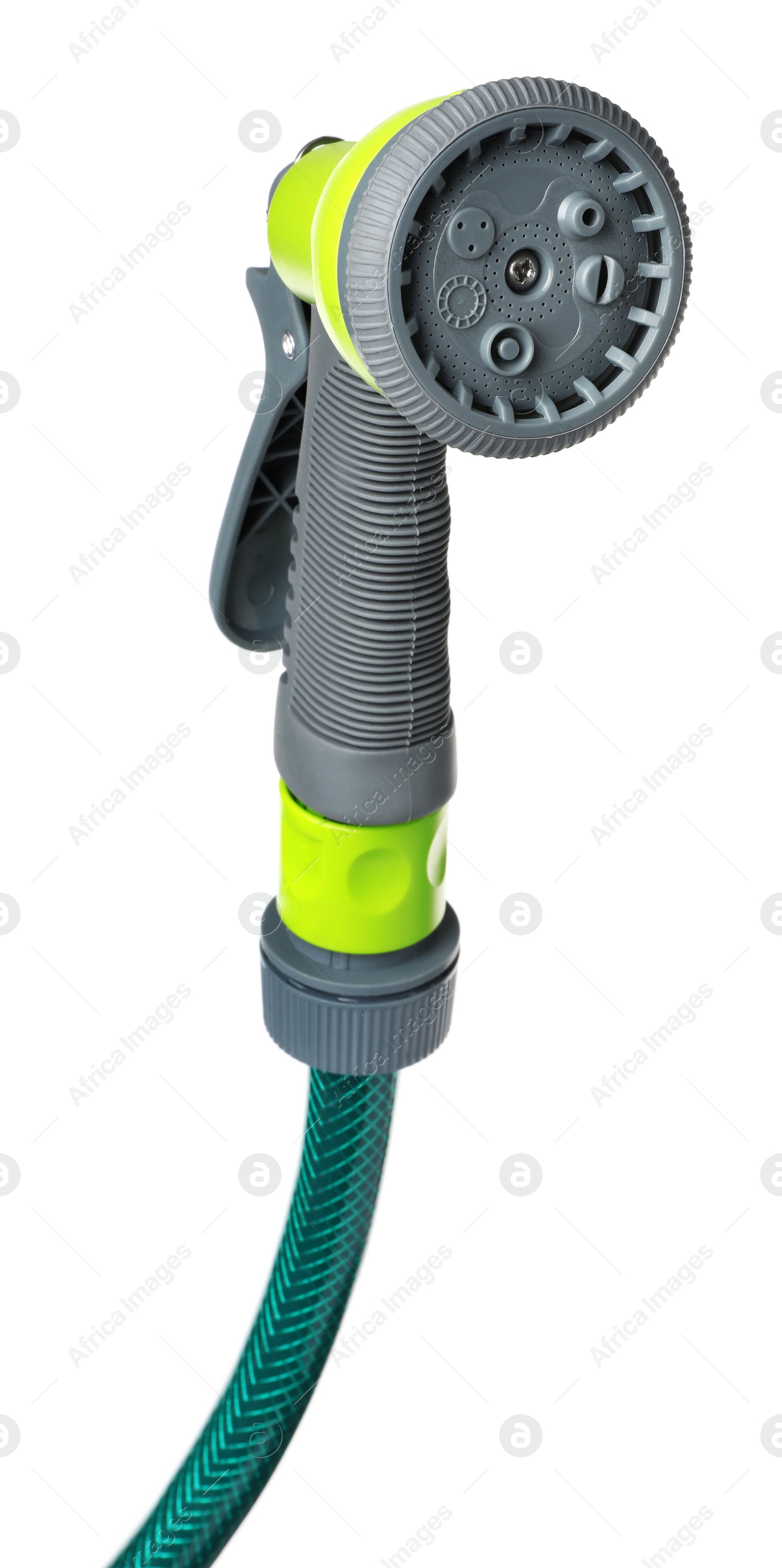 Photo of Watering hose with sprinkler isolated on white