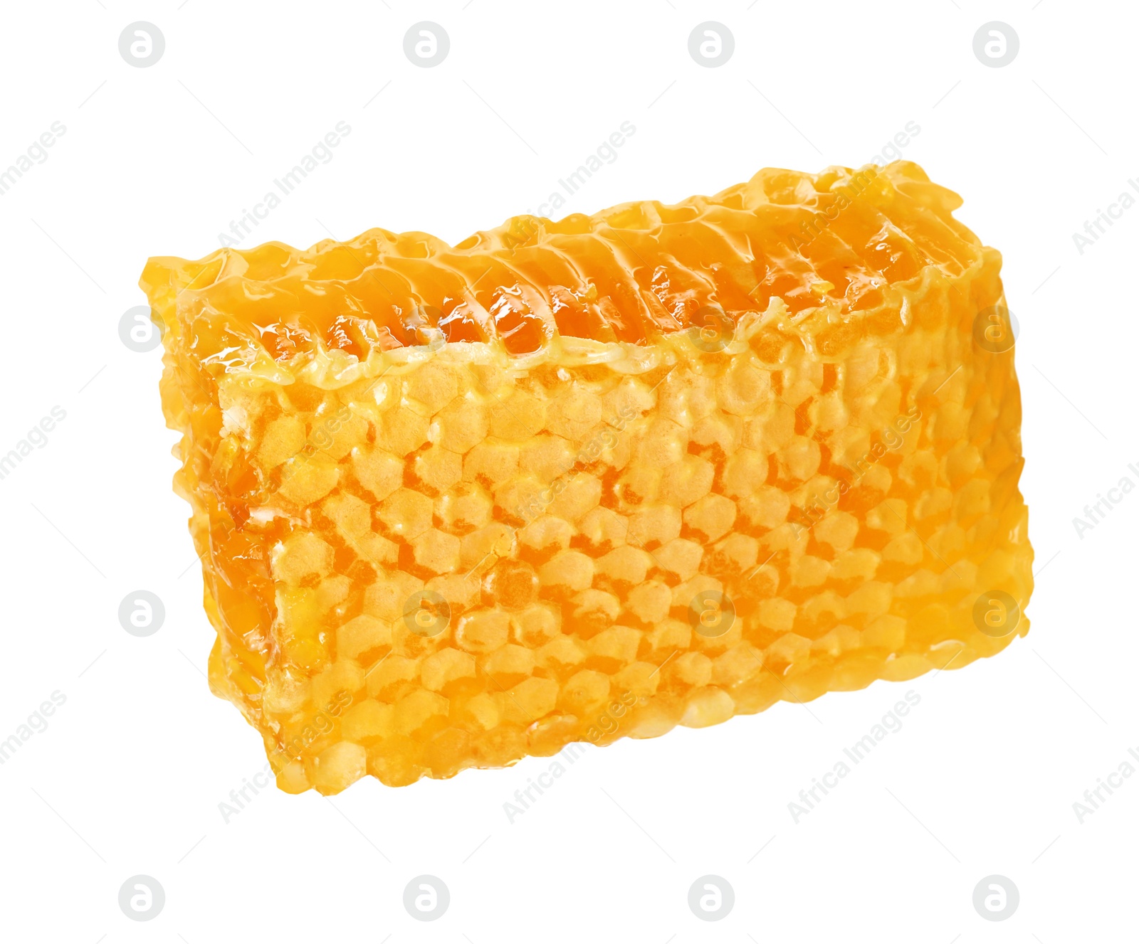 Photo of Natural honeycomb with tasty honey isolated on white