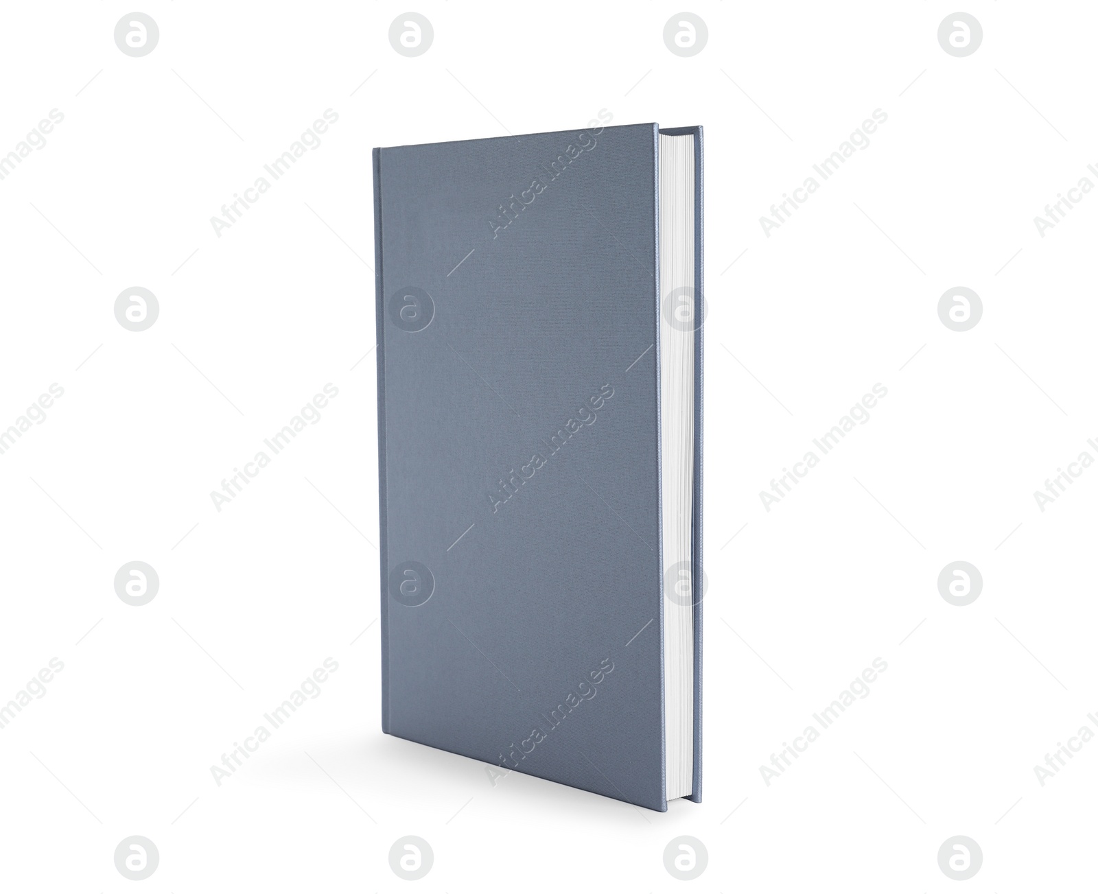 Photo of Closed book with grey hard cover isolated on white