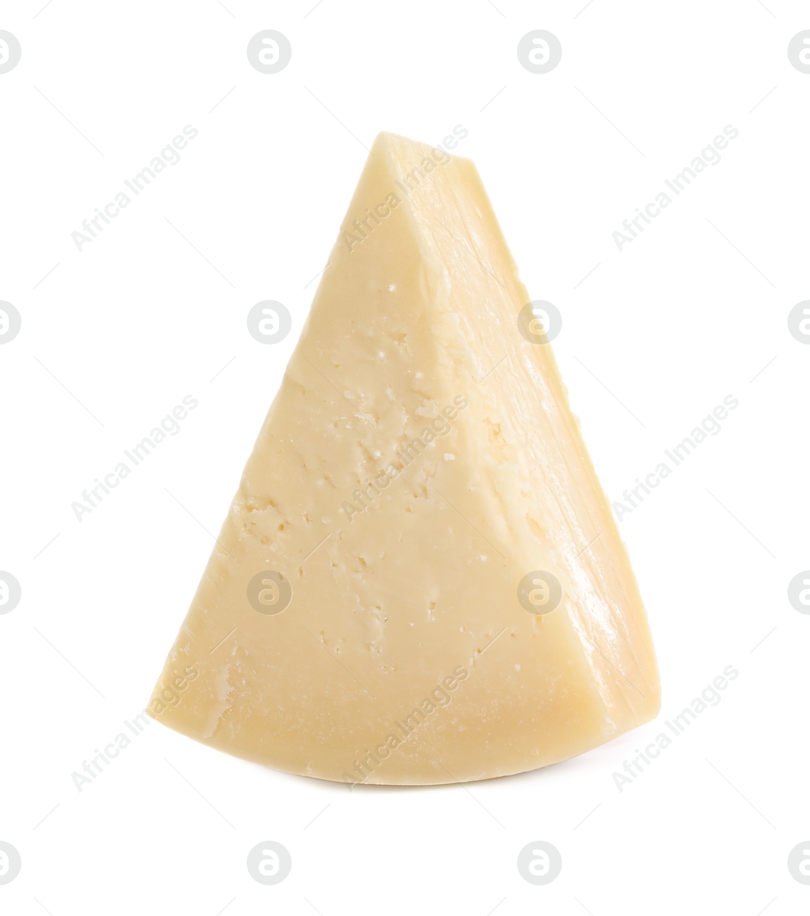 Photo of Piece of delicious parmesan cheese isolated on white