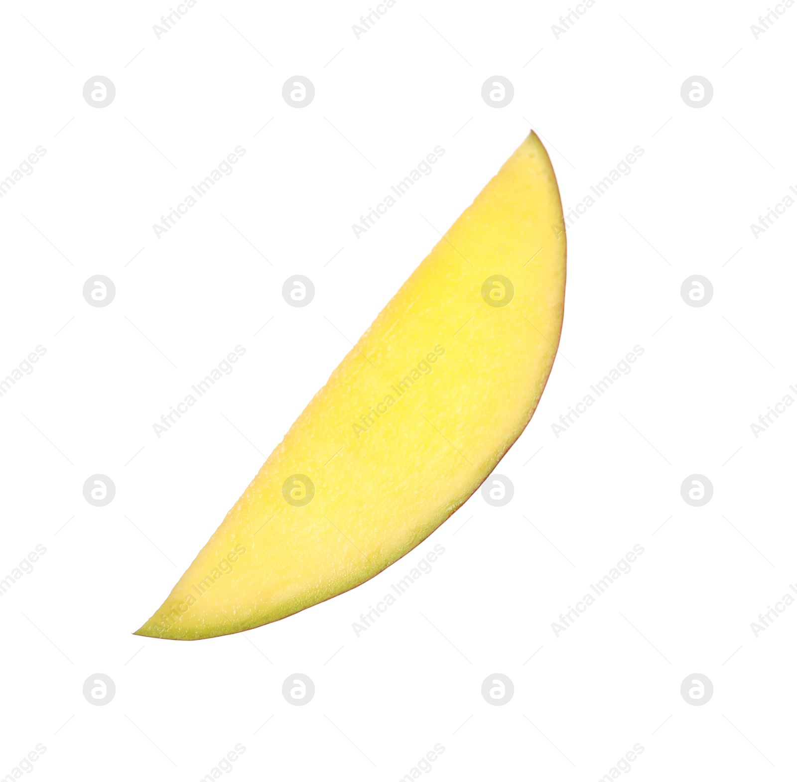 Photo of Fresh juicy mango slice on white background