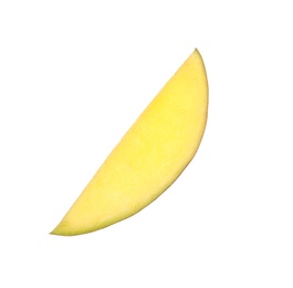 Photo of Fresh juicy mango slice on white background