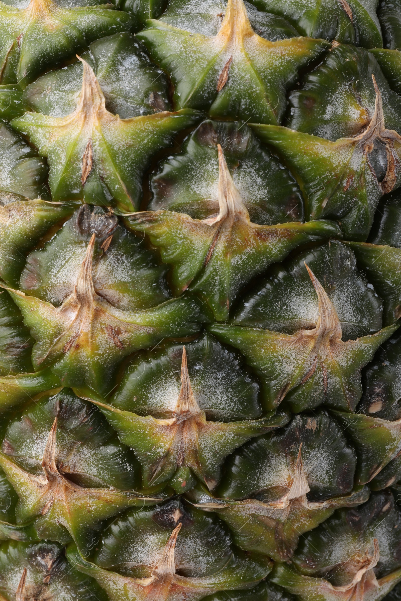 Photo of Delicious ripe pineapple as background, closeup view