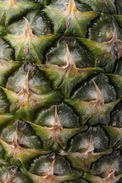 Delicious ripe pineapple as background, closeup view