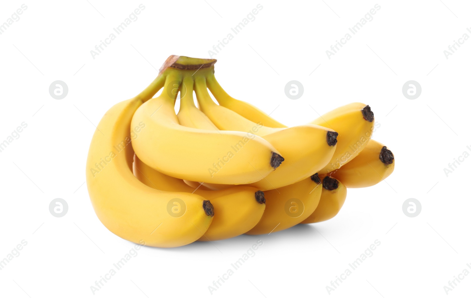 Photo of Cluster of delicious ripe bananas isolated on white