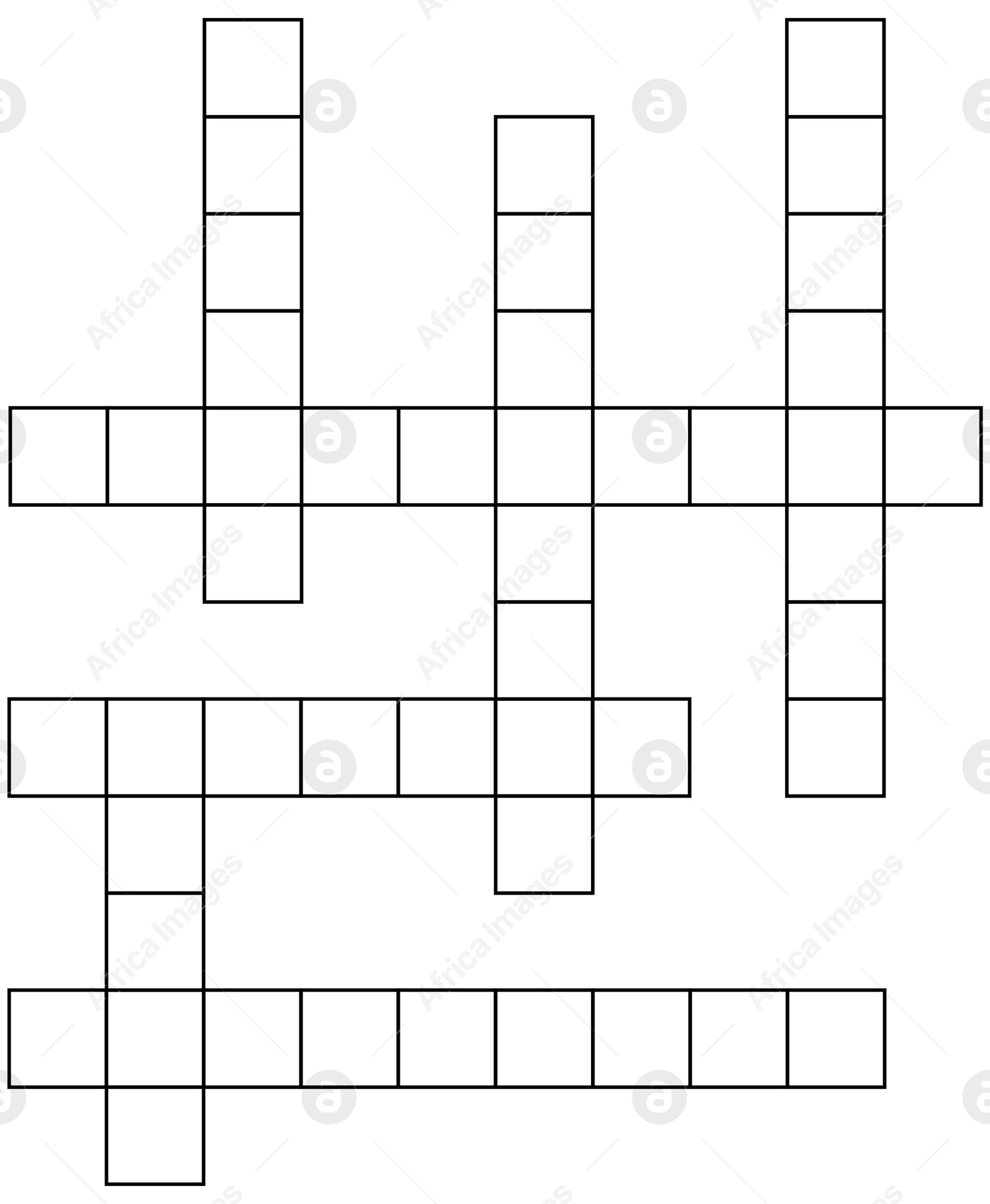 Illustration of  blank crossword on white background