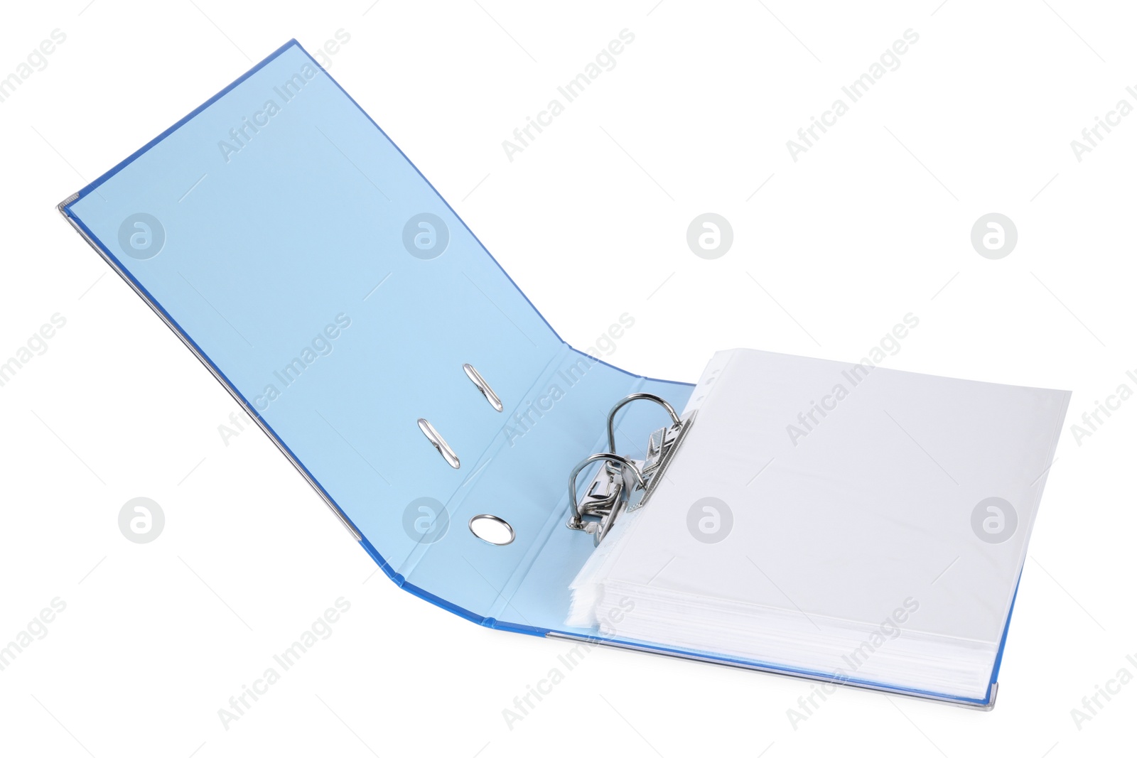 Photo of One open office folder isolated on white