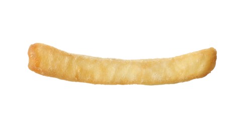 One delicious french fry isolated on white