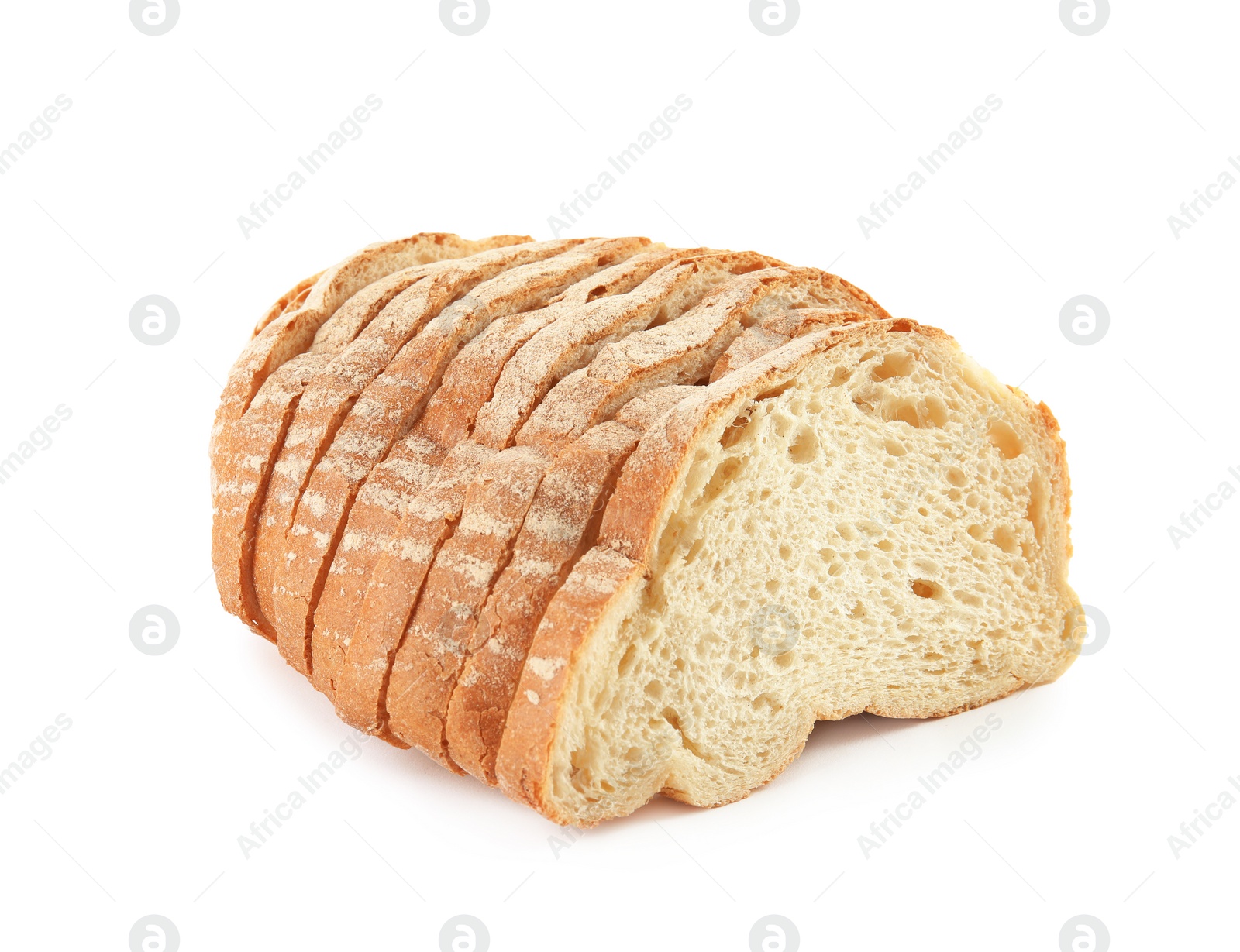 Photo of Slices of fresh bread isolated on white