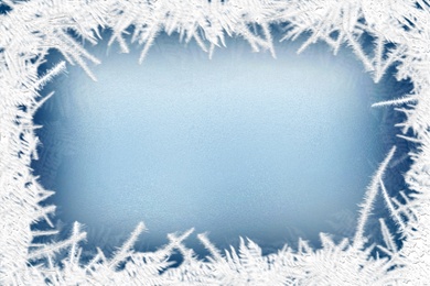 Illustration of Beautiful frost pattern, illustration. Winter cold weather