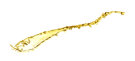 Image of Splash of natural cooking oil on white background