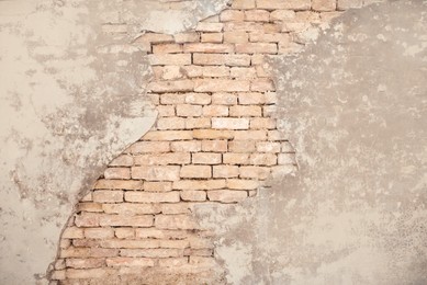 Photo of Texture of old white brick wall as background, closeup view