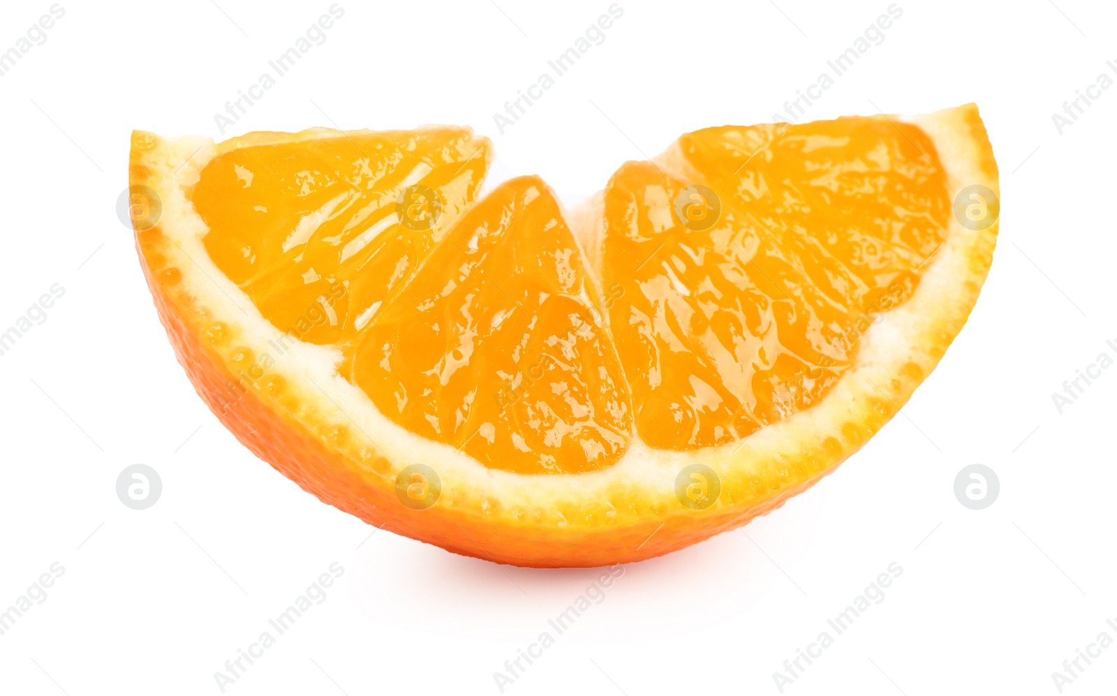 Photo of Fresh juicy tangerine segment isolated on white