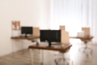 Photo of Modern brightly lit office with bokeh effect